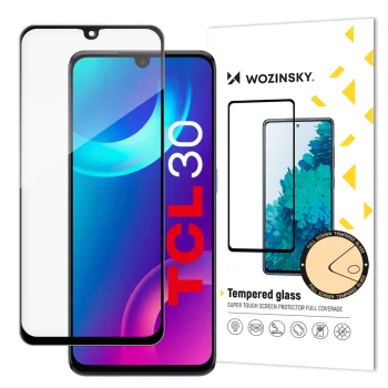 Apsauginis stiklas TCL 30 Wozinsky Full Glue su juodu rėmeliu