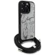 Karl Lagerfeld Crossbody dėklas su virvele iPhone 16 Pro, pilkas