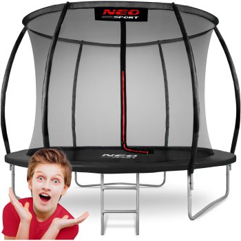 Neo-Sport NS-08C231 sodo batutas su vidiniu tinklu 252 cm, juodas