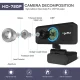 HXSJ S90 HD internetinė kamera 720P su mikrofonu, juoda