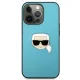Karl Lagerfeld Leather Ikonik dėklas iPhone 13 Pro Max, mėlynas