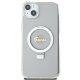 Guess Ring Stand Script Glitter MagSafe dėklas iPhone 15 / 14 Plus, skaidrus