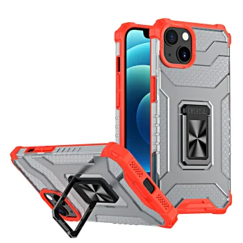 Crystal Ring Case Tough Rugged Cover for iPhone 13 mini, Red