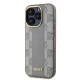 DKNY dėklas iPhone 15 Pro Max su MagSafe, Leather Checkered Mono Pattern, smėlio spalvos