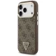 Guess 4G PU odinis MagSafe dėklas, skirtas iPhone 17 Pro, rudas