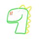 Dinosaur Neon Sign Forever Light JURASSIC DINO FLNJ02 USB LED Wall Light for Kids, green