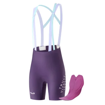 Rockbros YDDK017-1 TVI Women's Cycling Bib Shorts with Pad, Size S - Purple