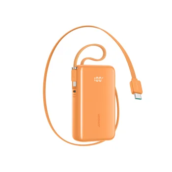 Joyroom JR-PR2L 35W 10000mAh išorinė baterija su integruotais laidais, oranžinė