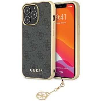 Guess iPhone 14 Pro Case 4G Charms Collection, Gray