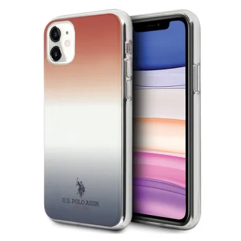 Apple iPhone 11 6.1'' US Polo Gradient Pattern Collection Case Cover (USHCN61TRDGRB), Blue / Red