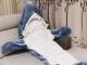 Wearable Shark Blanket Hoodie for Adults, Cozy Pajama Costume, Size L, Grey