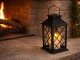 Dekoratyvinis LED žibintas su žvake, 28 x 14 x 14 cm, juodas