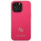 Guess Saffiano 4G Small Metal Logo dėklas iPhone 13 / 13 Pro, rožinis