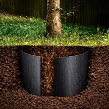 Šaknų barjeras medžių ir krūmų šaknims kontroliuoti 0.6 × 5 m, juodas