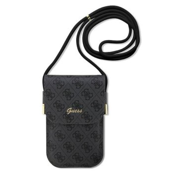 Guess Universal Phone Bag 4G Cord Script dėklas telefonui, juodas