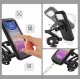 Universal waterproof bike phone holder for 4.5–6.7\" smartphones, black