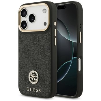Guess iPhone 17 Pro dėklas 4G Strass Logo MagSafe, juodas