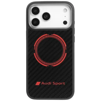 Audi dėklas iPhone 17 Pro Max telefonui RSQ Carbon Fiber Sport, juodas