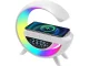 RGB LED stalinė lempa su belaidžiu įkrovikliu, Bluetooth garsiakalbiu ir žadintuvu