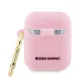 Hello Kitty Silicone 3D Kitty Head dėklas Apple AirPods 1/2 ausinėms, rožinis