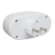 Maclean MCE338 F elektrinis šakotuvas su jungikliu, 2 lizdai, F tipas, baltas