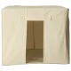 Storage Organizer Box with Frame for Bedding and Clothes, 100L, Cream