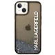 Karl Lagerfeld Liquid Glitter Elong dėklas, skirtas iPhone 14, juodas