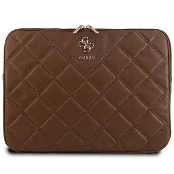 Guess Quilted 4G 14" nešiojamojo kompiuterio dėklas, rudas