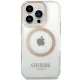 Guess Metal Outline MagSafe dėklas telefonui iPhone 15 Pro Max, auksinis
