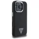 Guess Grained Triangle MagSafe dėklas iPhone 16 Pro Max telefonui, juodas