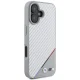 BMW M Carbon Tricolor Line MagSafe dėklas, skirtas iPhone 16, pilkas