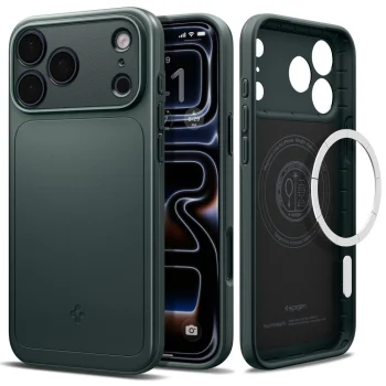 Dėklas Spigen Thin Fit Mag MagSafe skirtas iPhone 18 Pro / 17 Pro, žalias