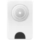 PopSockets PopWallet+ G2 MagSafe dėklas-laikiklis, baltas ir skaidrus