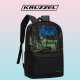 Kruzzel 24532 mokyklinė kuprinė su krepšiu batams, 22L, Gamer, juoda