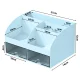 Desk Organizer for Cosmetics and Small Items, 2 Drawers, Blue