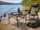 Small Folding Camping Table Portable Fishing Picnic Table, Black Grey