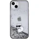 Karl Lagerfeld dėklas iPhone 15 Plus telefonui Liquid Glitter, skaidrus