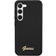 Guess Samsung Galaxy S23 dėklas Silicone Vintage Gold Logo, juodas
