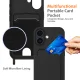 Juodas TPU dėklas su kortelių dėklu ir dirželiu skirtas iPhone 17