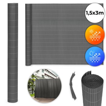 Multigarden dvipusė bambuko imitacijos privatumo tvorelė 150x300 cm, antracito