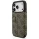 Guess Book 4G Metal Logo atverčiamasis dėklas iPhone 18 Pro / 17 Pro, rudas