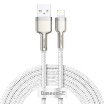Baseus Cafule USB to Apple iPhone Lightning laidas, 2.4A, 2m, baltas