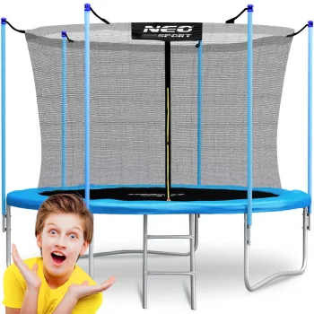 Neo-Sport NS-08W181 sodo batutas su vidiniu tinklu ir kopėčiomis, 252 cm