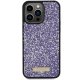 Guess dėklas iPhone 15 Pro Max telefonui Rhinestone Metal Logo, rožinis