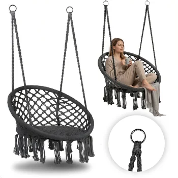 MultiGarden Boho Hanging Chair, Grey