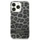 Guess Leopard dėklas iPhone 13 / 13 Pro modeliams, pilkas