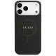 Guess Saffiano Classic Logo MagSafe dėklas iPhone 17 Pro Max / 18 Pro Max, juodas