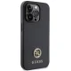Guess 4G Strass Metal Logo dėklas iPhone 15 Pro telefonui, juodas