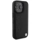 BMW iPhone 16 Pro dėklas Leather Hot Stamp MagSafe, juodas