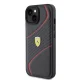 Ferrari dėklas „iPhone 15“ telefonui Twist Metal Logo, juodas